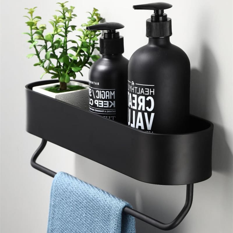 Hommfer – Étagère Murale Noire en Aluminium pour Salle de Bain - Hommfer