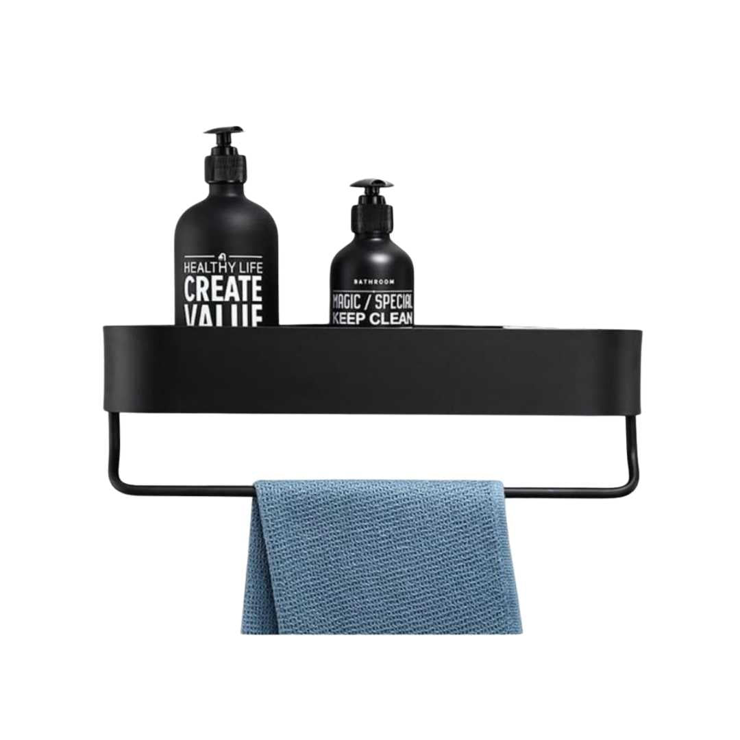 Hommfer – Étagère Murale Noire en Aluminium pour Salle de Bain - Hommfer