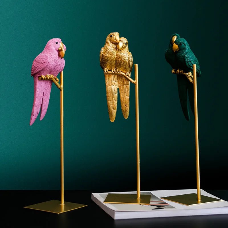 Hommfer – Figurine Perroquet Porte - Bonheur en Résine Moderne - Hommfer