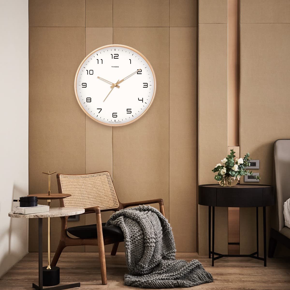 Hommfer – Horloge Murale Élégante en Bois Silencieuse - Hommfer