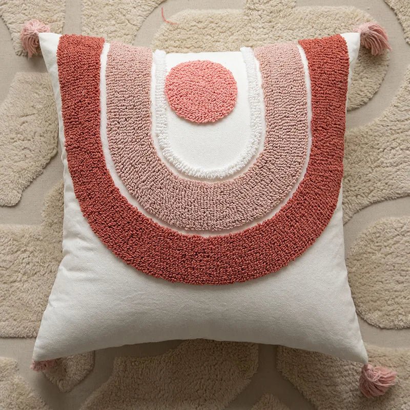 Hommfer - Housse Coussin Géométrique Rose 45x45 cm - Hommfer