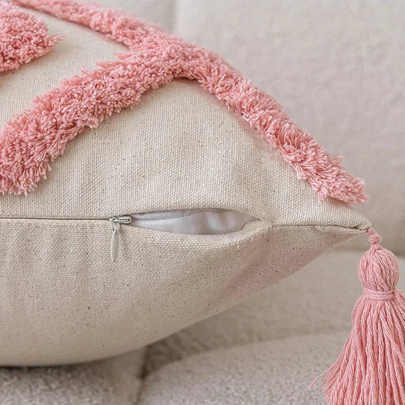 Hommfer - Housse Coussin Géométrique Rose 45x45 cm - Hommfer