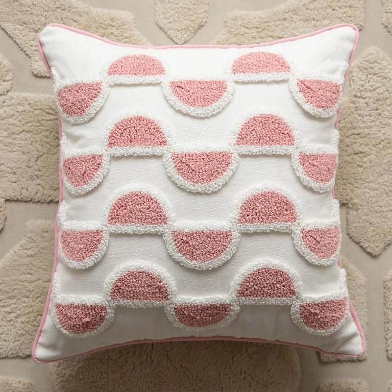 Hommfer - Housse Coussin Géométrique Rose 45x45 cm - Hommfer