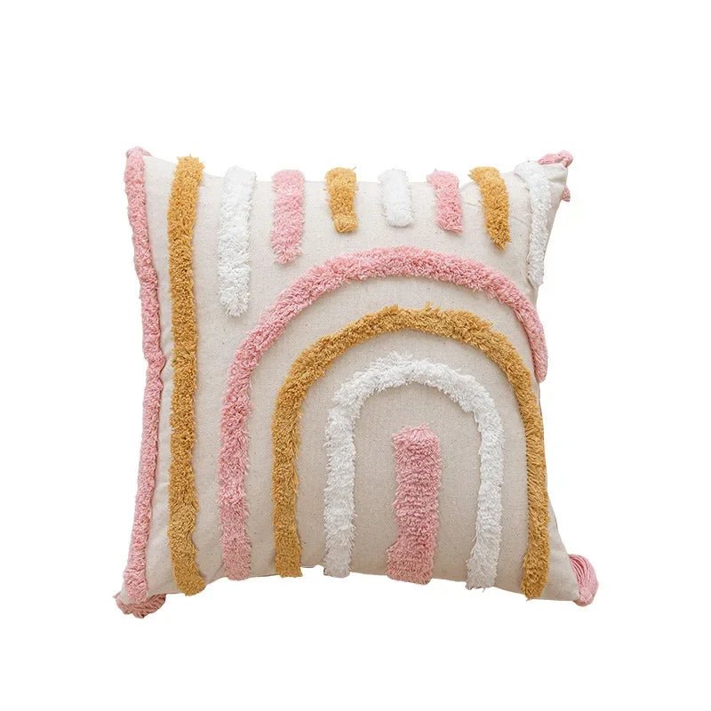 Hommfer - Housse Coussin Géométrique Rose 45x45 cm - Hommfer