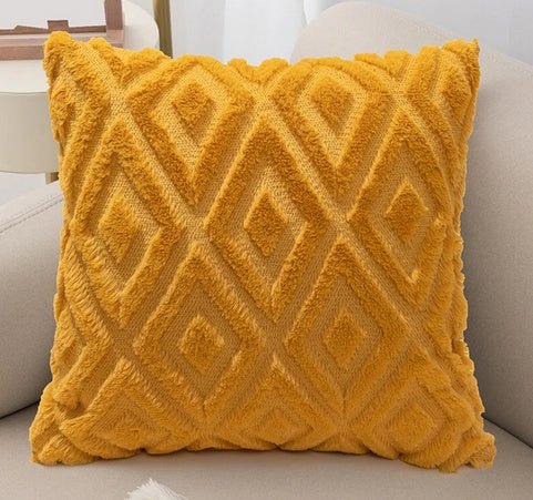 Hommfer - Housse de Coussin à Motif Diamant 3D en Coton et Lin pour Salon - Hommfer