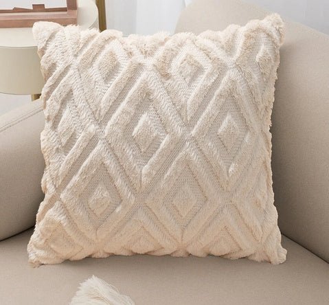 Hommfer - Housse de Coussin à Motif Diamant 3D en Coton et Lin pour Salon - Hommfer
