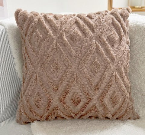 Hommfer - Housse de Coussin à Motif Diamant 3D en Coton et Lin pour Salon - Hommfer