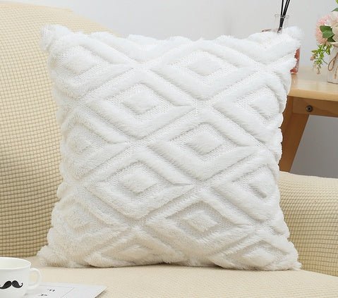 Hommfer - Housse de Coussin à Motif Diamant 3D en Coton et Lin pour Salon - Hommfer