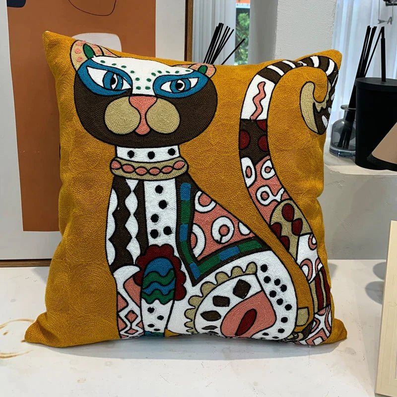 Hommfer – Housse de Coussin Brodée Abstraite Style Picasso - Hommfer