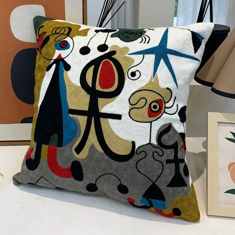 Hommfer – Housse de Coussin Brodée Abstraite Style Picasso - Hommfer