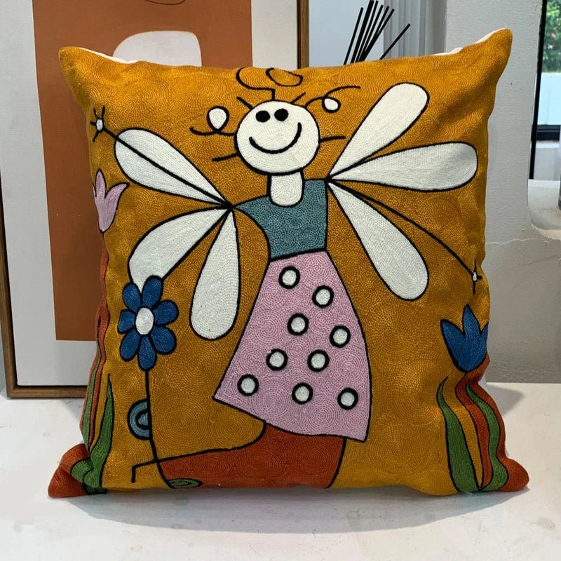 Hommfer – Housse de Coussin Brodée Abstraite Style Picasso - Hommfer