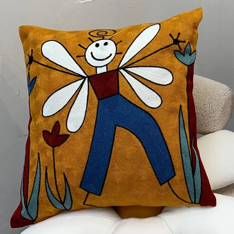 Hommfer – Housse de Coussin Brodée Abstraite Style Picasso - Hommfer