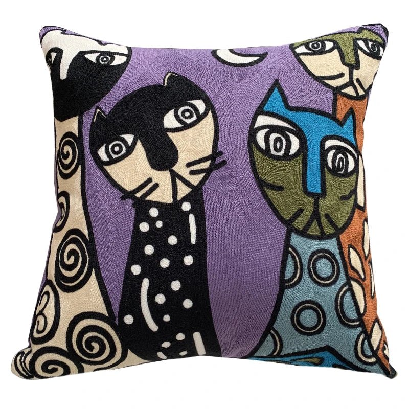 Hommfer – Housse de Coussin Brodée Abstraite Style Picasso - Hommfer