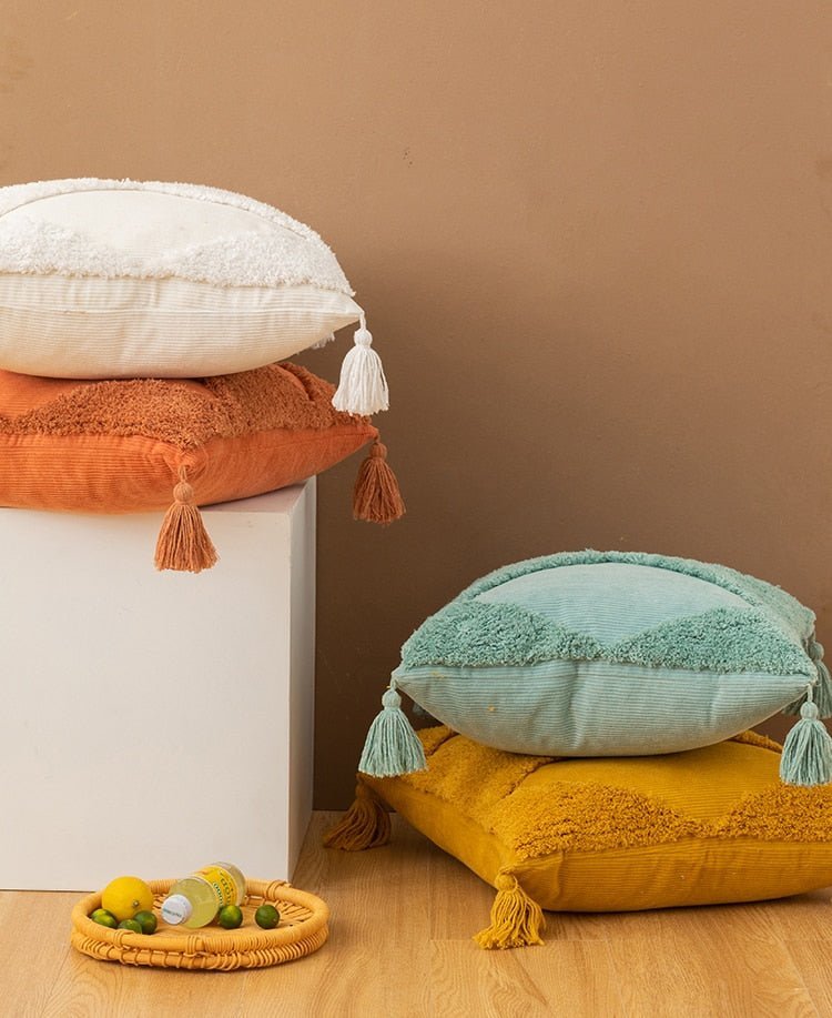 Hommfer – Housse de Coussin Carrée en Coton à Motif Géométrique - Hommfer