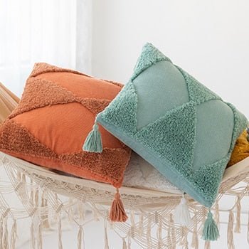 Hommfer – Housse de Coussin Carrée en Coton à Motif Géométrique - Hommfer