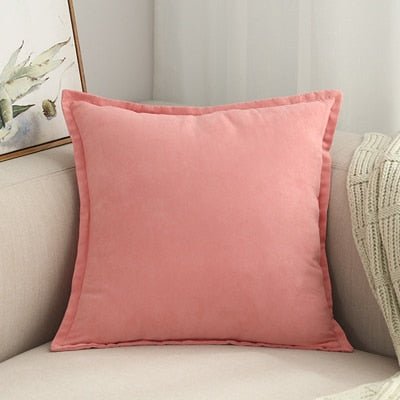 Hommfer – Housse de Coussin en Suédine Rose et Grise - Hommfer