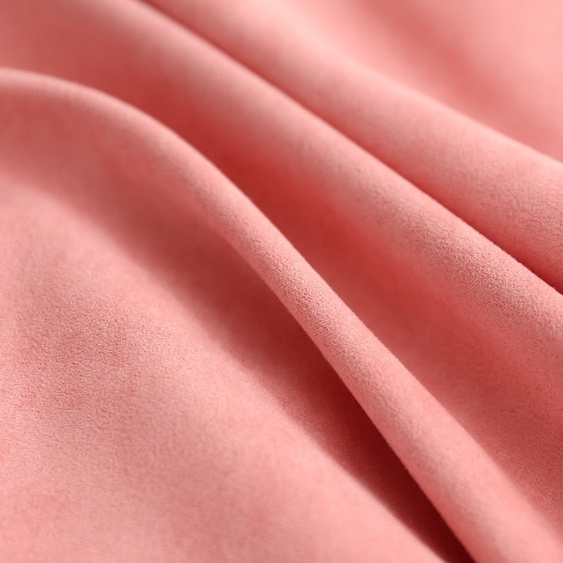 Hommfer – Housse de Coussin en Suédine Rose et Grise - Hommfer