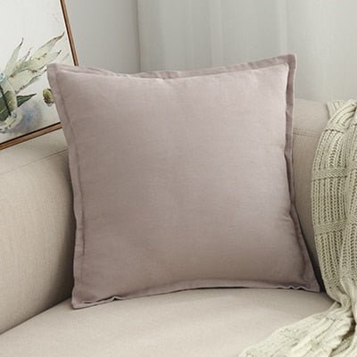 Hommfer – Housse de Coussin en Suédine Rose et Grise - Hommfer