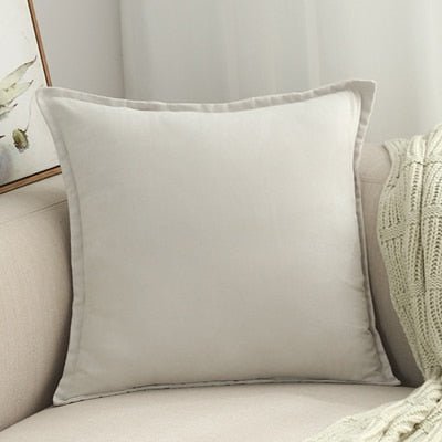 Hommfer – Housse de Coussin en Suédine Rose et Grise - Hommfer