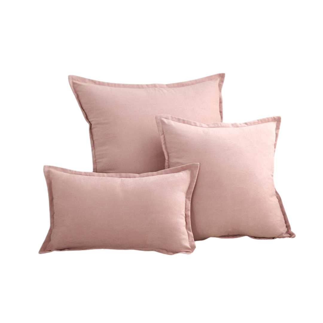 Hommfer – Housse de Coussin en Suédine Rose et Grise - Hommfer