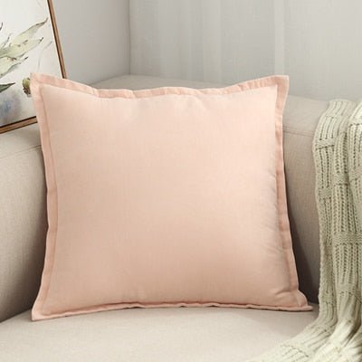 Hommfer – Housse de Coussin en Suédine Rose et Grise - Hommfer