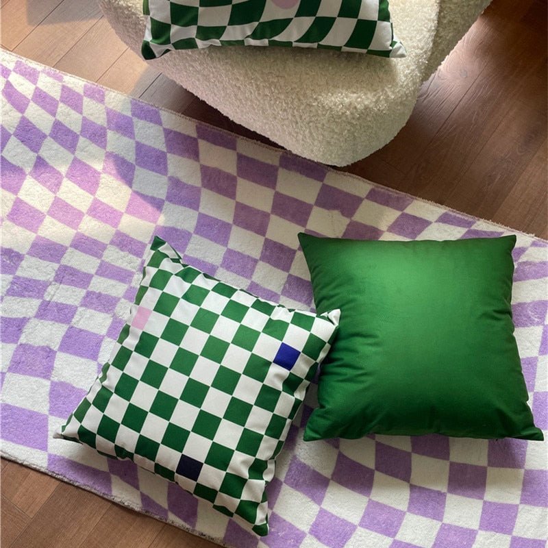 Hommfer – Housse de Coussin Florale Verte et Lilas - Hommfer
