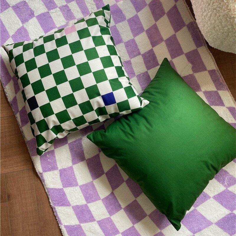 Hommfer – Housse de Coussin Florale Verte et Lilas - Hommfer