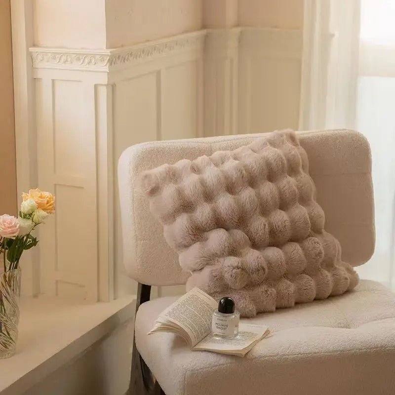 Hommfer – Housse de Coussin Ondulée en Fausse Fourrure de Lapin Ultra Douce - Hommfer