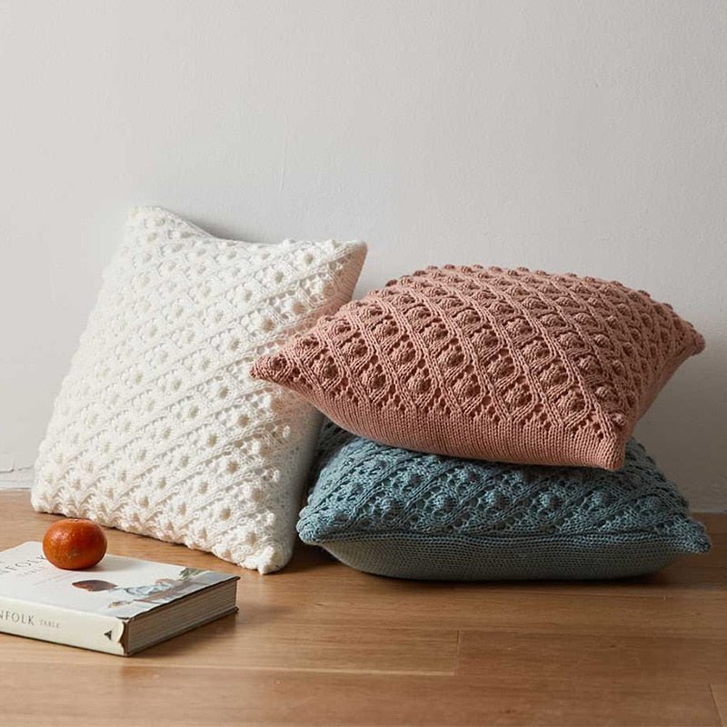 Hommfer - Housse de Coussin Tricotée Style Vintage pour le Salon - Hommfer