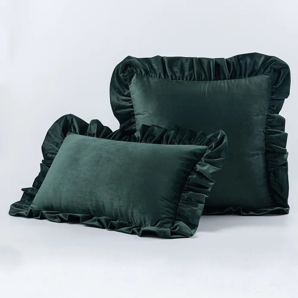 Hommfer – Housses de Coussin en Velours avec Volants Décoratifs – 16 Couleurs - Hommfer
