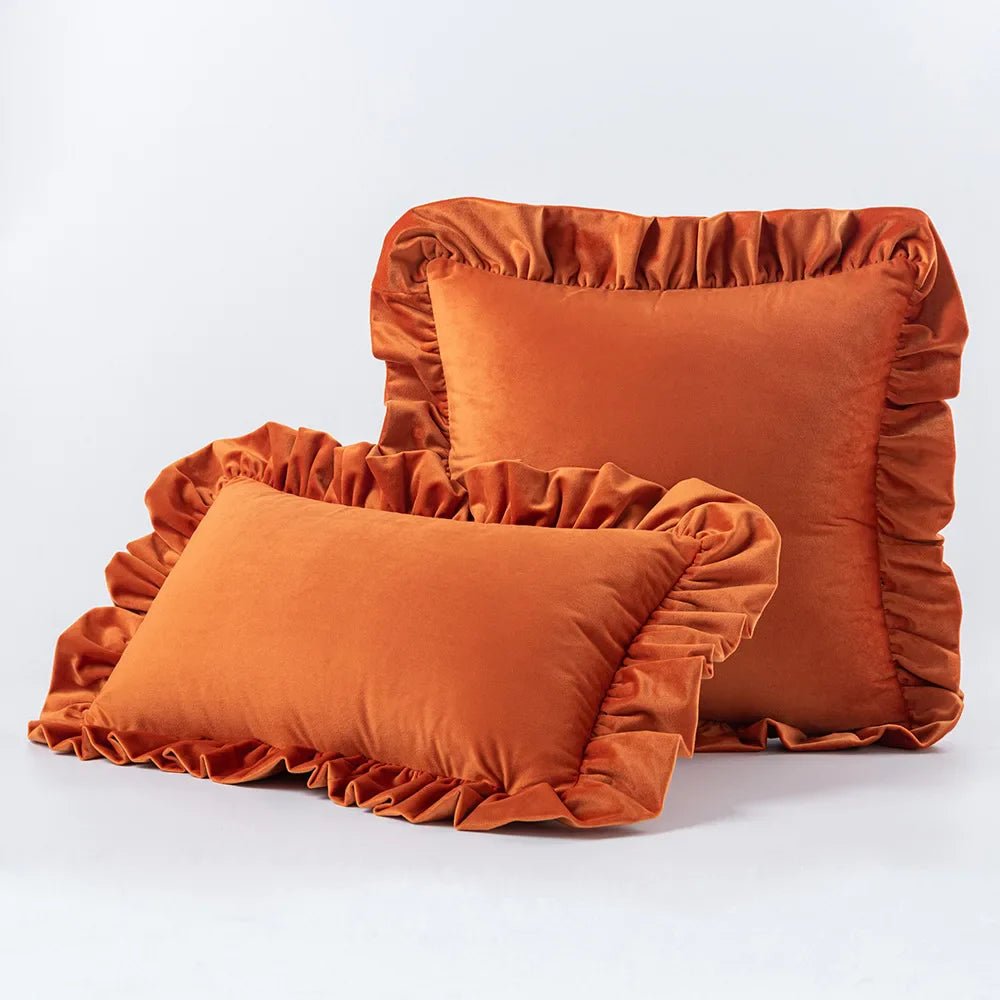 Hommfer – Housses de Coussin en Velours avec Volants Décoratifs – 16 Couleurs - Hommfer