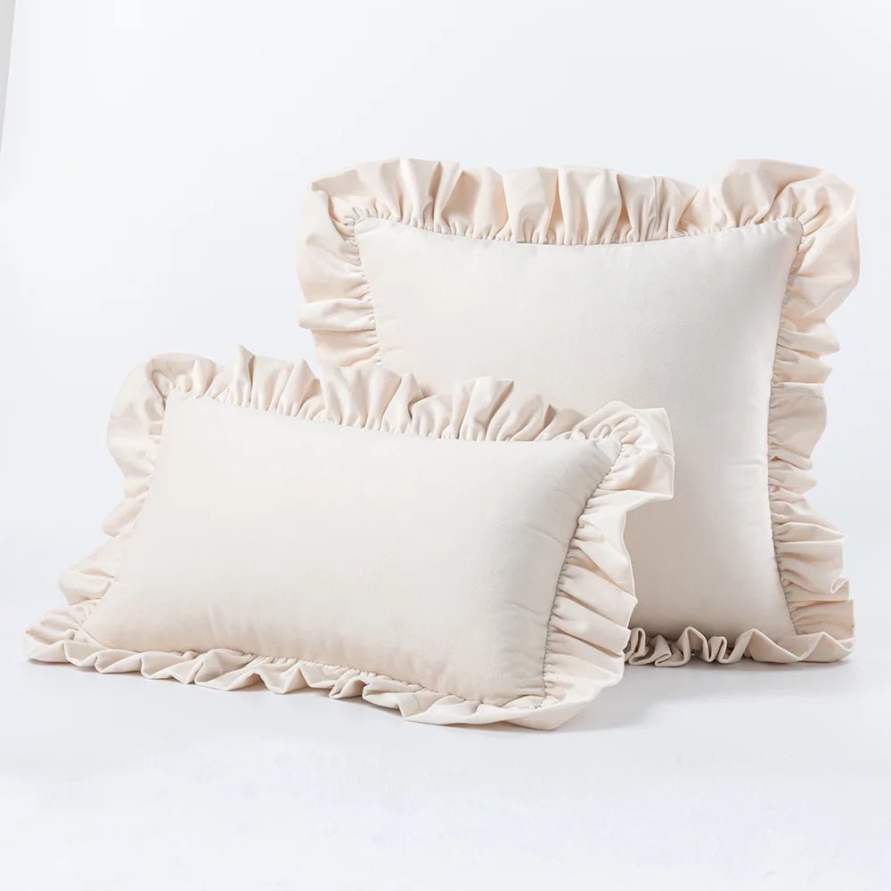 Hommfer – Housses de Coussin en Velours avec Volants Décoratifs – 16 Couleurs - Hommfer