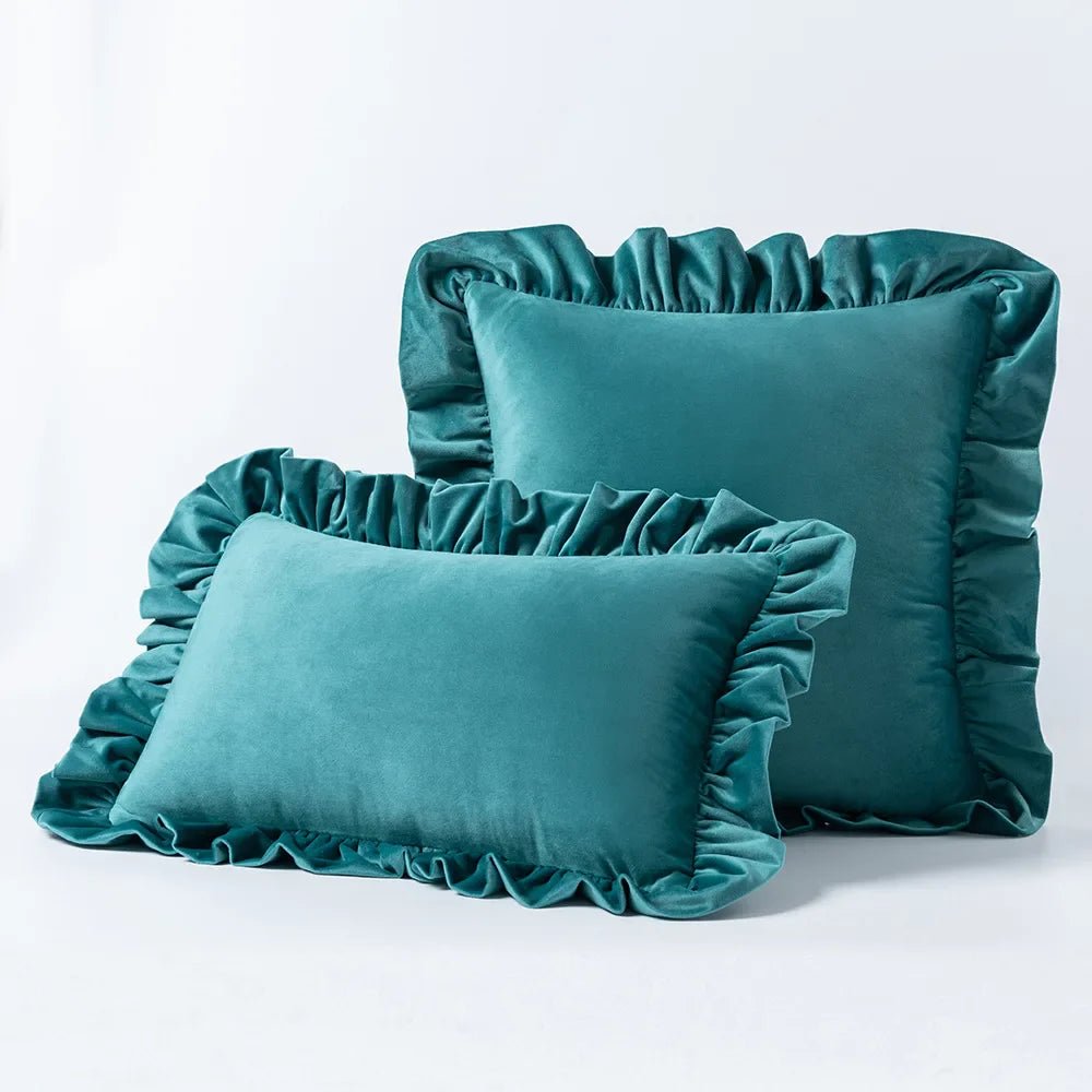 Hommfer – Housses de Coussin en Velours avec Volants Décoratifs – 16 Couleurs - Hommfer