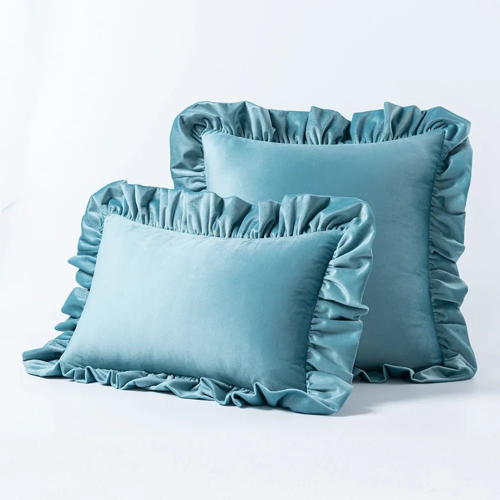Hommfer – Housses de Coussin en Velours avec Volants Décoratifs – 16 Couleurs - Hommfer
