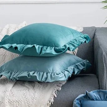 Hommfer – Housses de Coussin en Velours avec Volants Décoratifs – 16 Couleurs - Hommfer