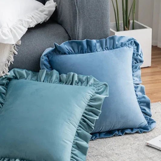 Hommfer – Housses de Coussin en Velours avec Volants Décoratifs – 16 Couleurs - Hommfer