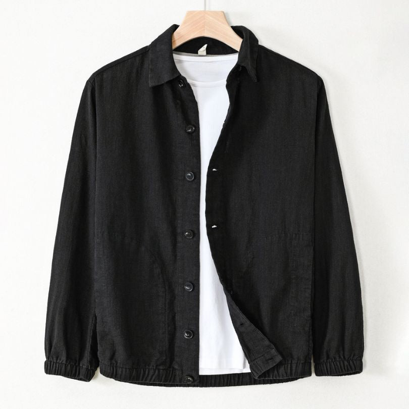 Hommfer - Kenzo Men’s Linen-Cotton Blend Shirt with Japanese-Inspired Design for Casual and Formal Wear - Hommfer