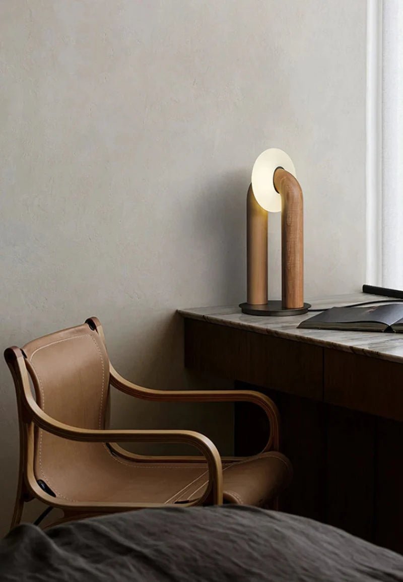 Hommfer – Lampe de Table LED en Bois Courbé pour la Chambre - Hommfer