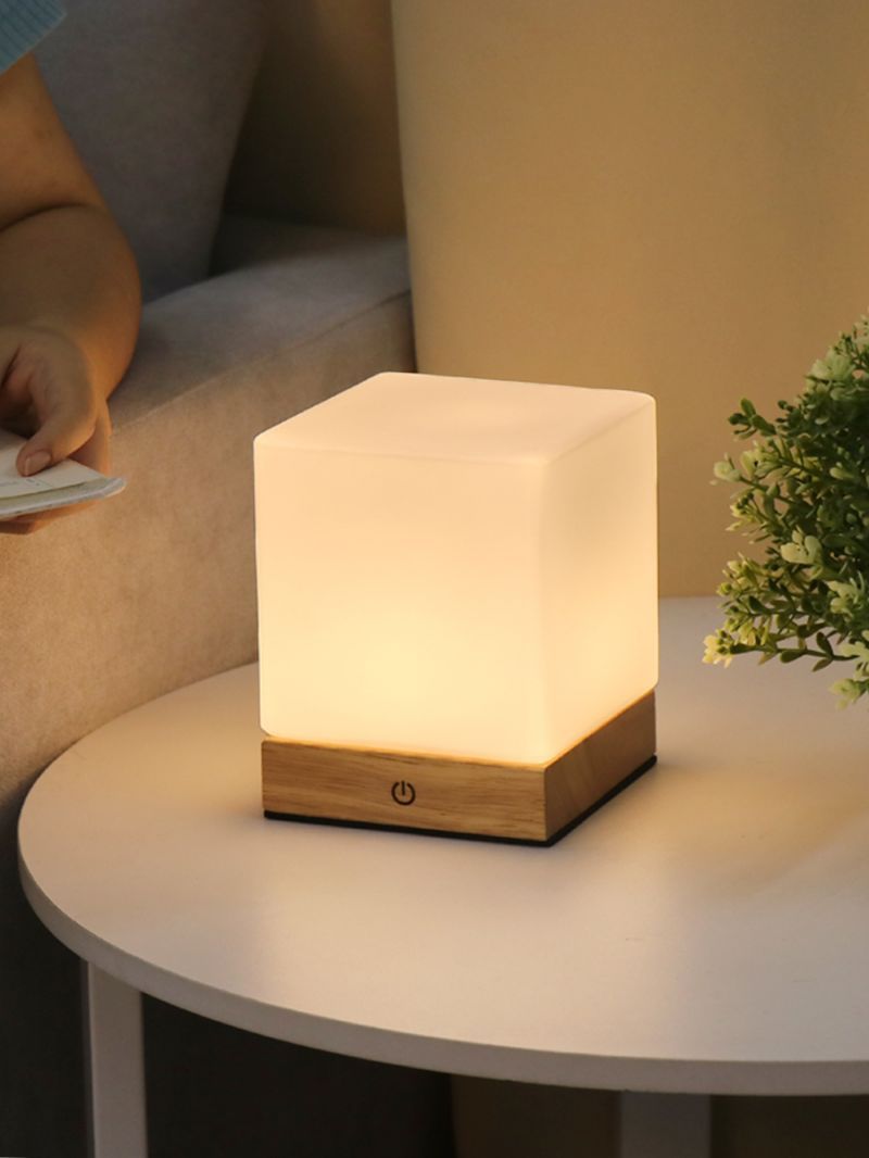 Hommfer – Lampe de Table Minimaliste avec Détails en Bois et Verre Mat - Hommfer