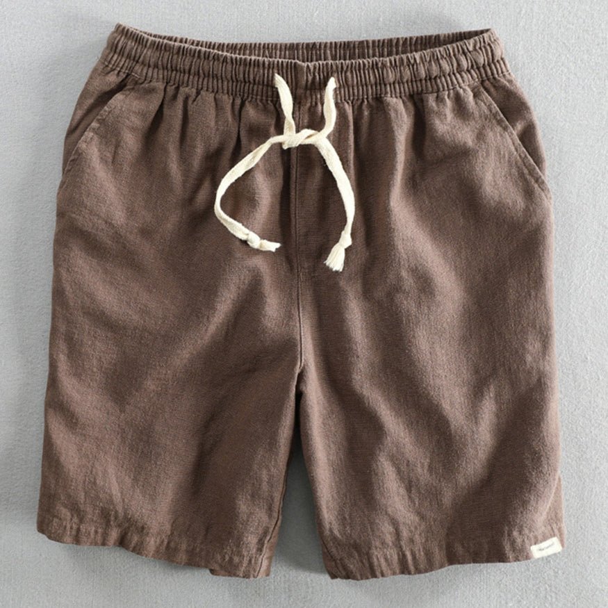 Hommfer - Longora Japanese-Inspired Men's Shorts in Cotton Blend with Adjustable Drawstring Waist for Everyday Comfort - Hommfer