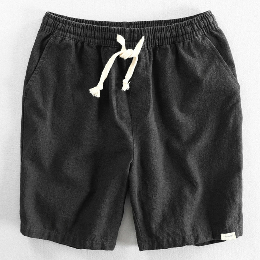 Hommfer - Longora Japanese-Inspired Men's Shorts in Cotton Blend with Adjustable Drawstring Waist for Everyday Comfort - Hommfer