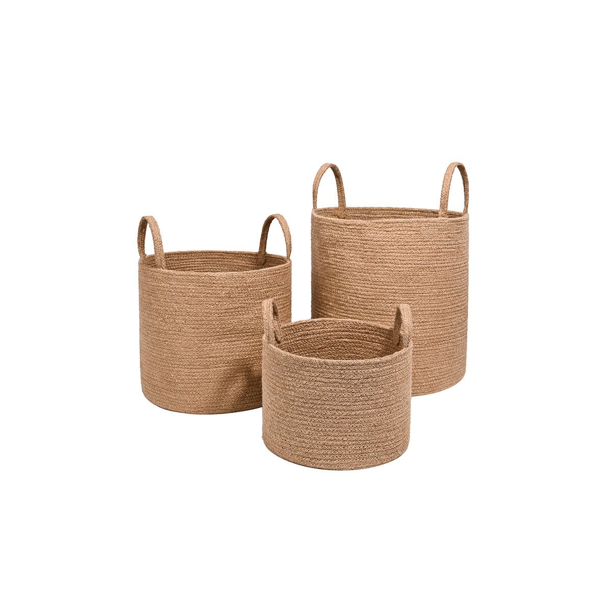 Hommfer – Lot de 3 Bacs de Rangement en Jute avec Poignées - Hommfer