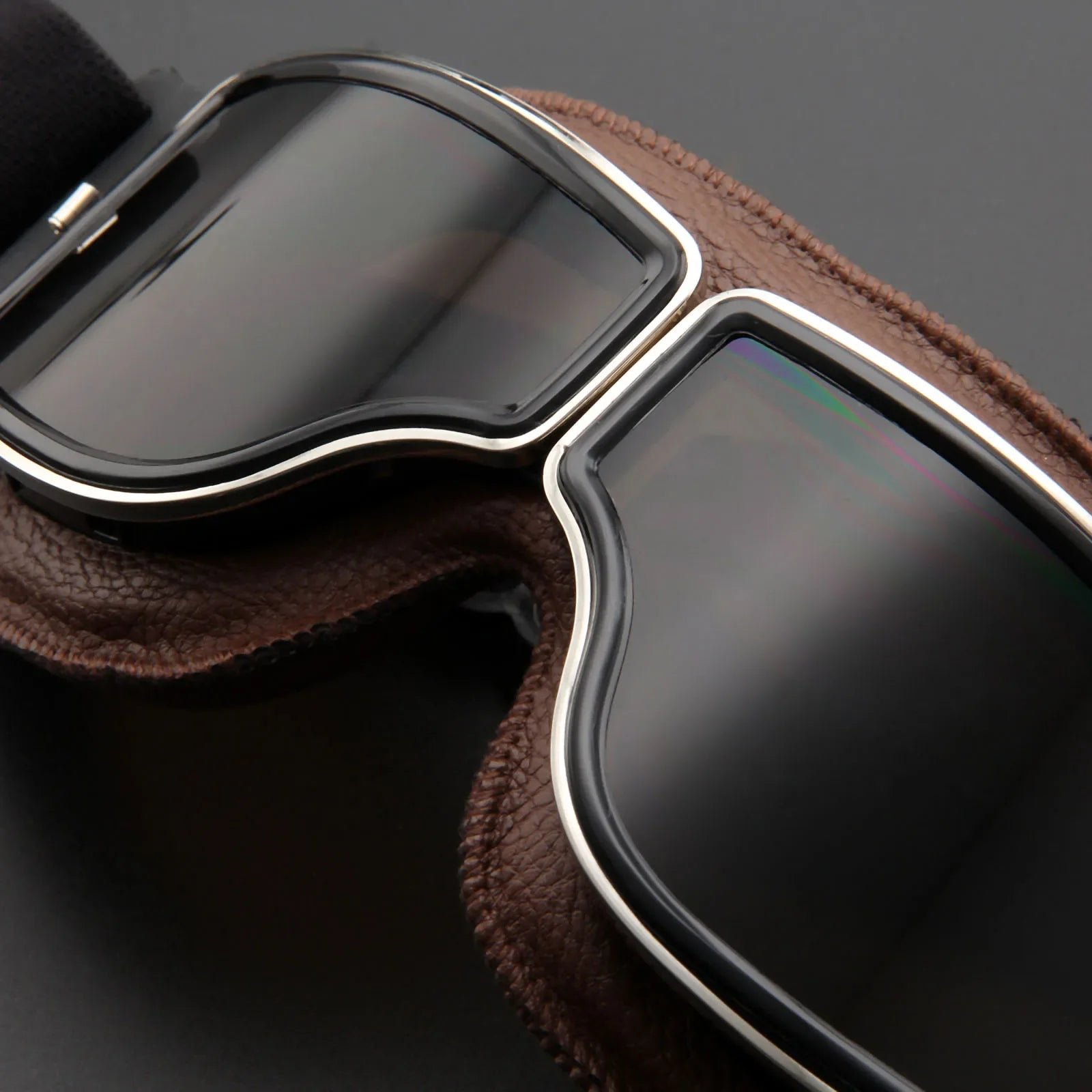 Hommfer - Lunettes de Moto Roadrunner - Protection Vintage contre le Vent et l’Éblouissement - Hommfer