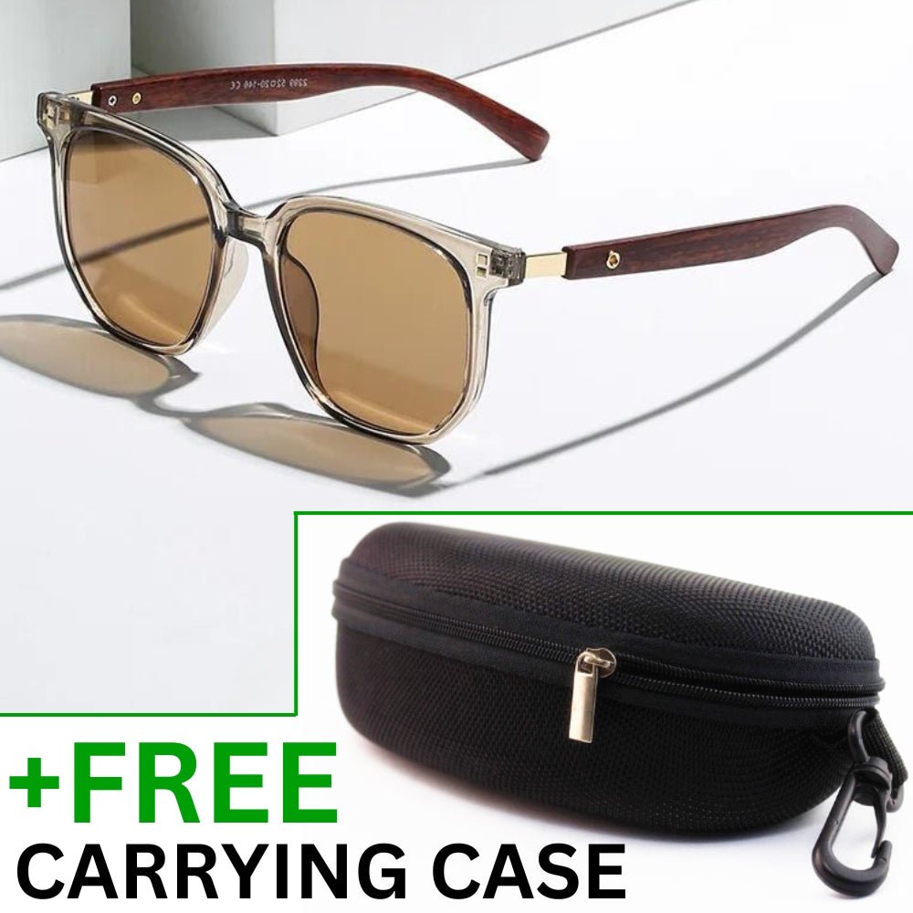 Hommfer - Lunettes de Soleil Homme Motif Bois avec Protection UV pour un Confort Léger au Quotidien - Hommfer