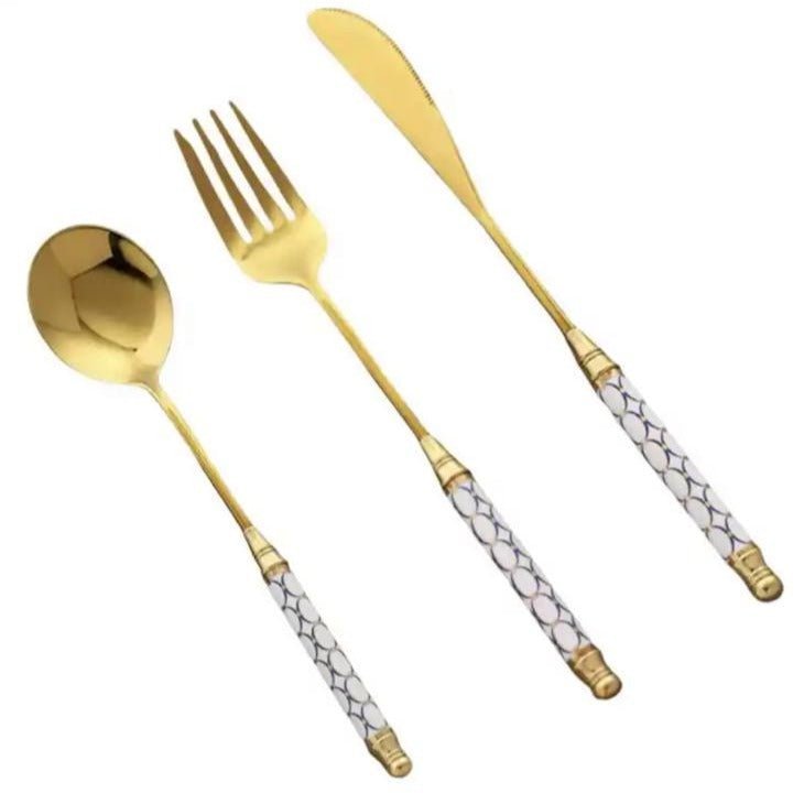 Hommfer – Ménagère Dorée Inspirée de la Méditerranée pour la Cuisine - Hommfer