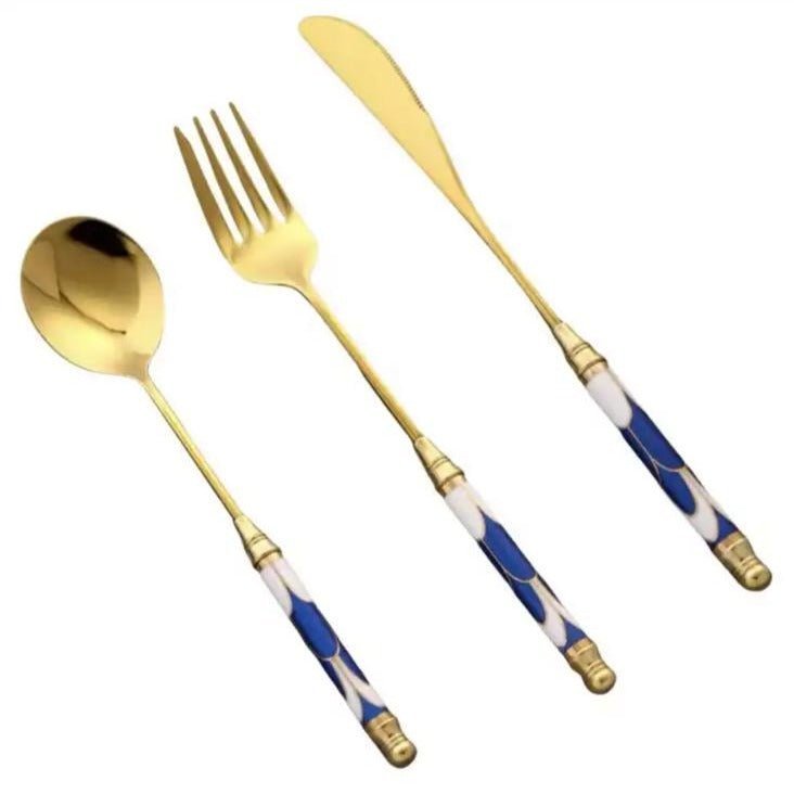 Hommfer – Ménagère Dorée Inspirée de la Méditerranée pour la Cuisine - Hommfer