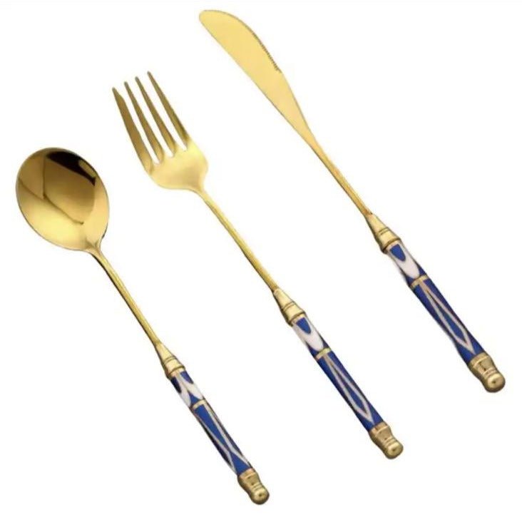 Hommfer – Ménagère Dorée Inspirée de la Méditerranée pour la Cuisine - Hommfer