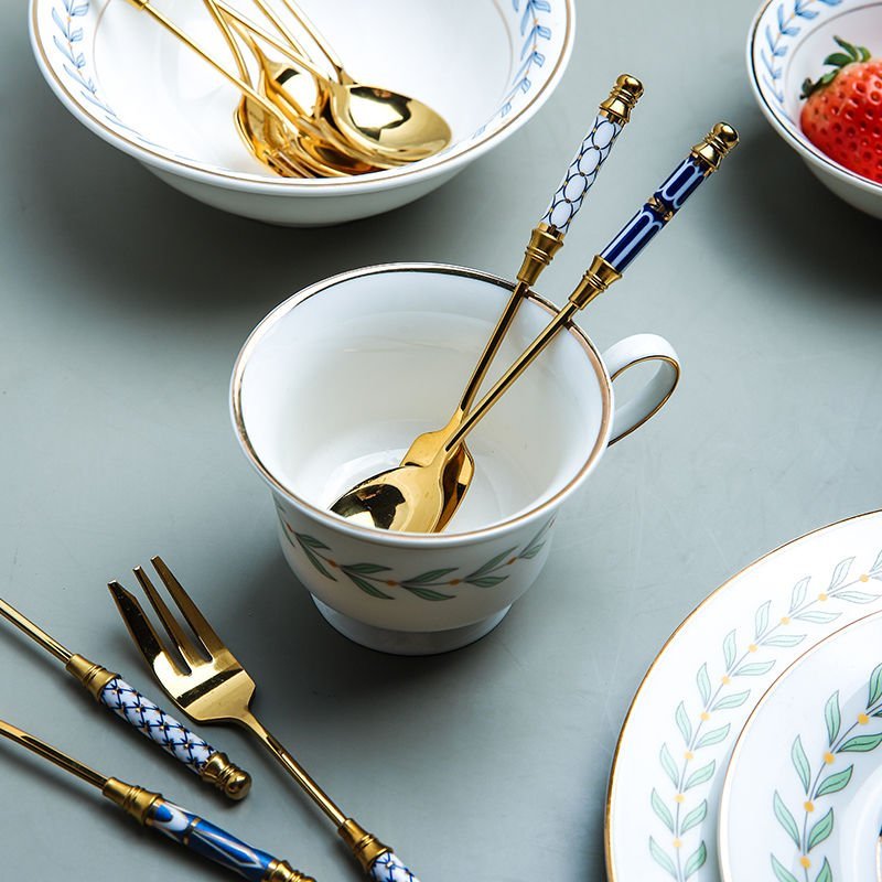 Hommfer – Ménagère Dorée Inspirée de la Méditerranée pour la Cuisine - Hommfer