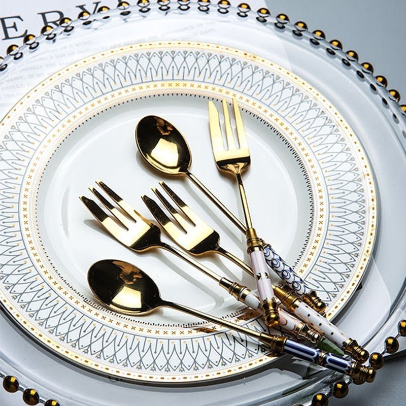 Hommfer – Ménagère Dorée Inspirée de la Méditerranée pour la Cuisine - Hommfer