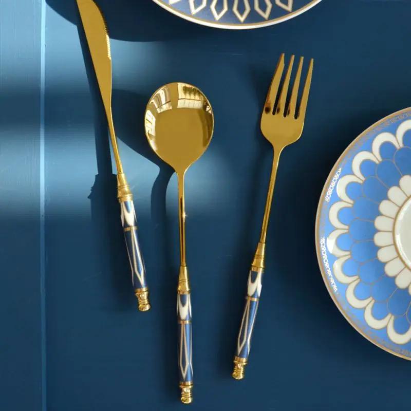 Hommfer – Ménagère Dorée Inspirée de la Méditerranée pour la Cuisine - Hommfer